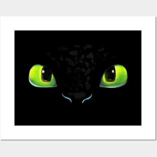 Toothless Dragon Eyes Posters and Art